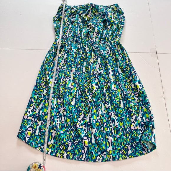 Lilly Pulitzer Windsor Strapless Dress Coverup Sea Blue Green It's‎ A Stretch XS - Picture 7 of 9